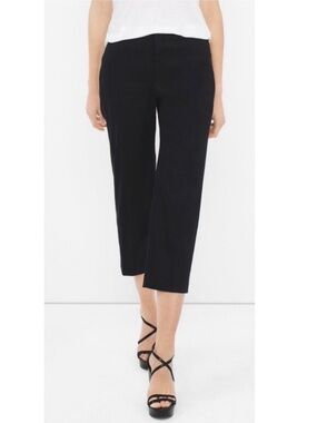 WHBM Cropped Linen Dress Pants Black Size 8 White House Black Market New w/o tag
